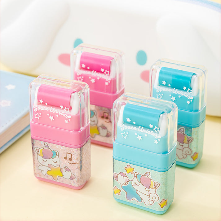 Unicorn pattern roller erasers