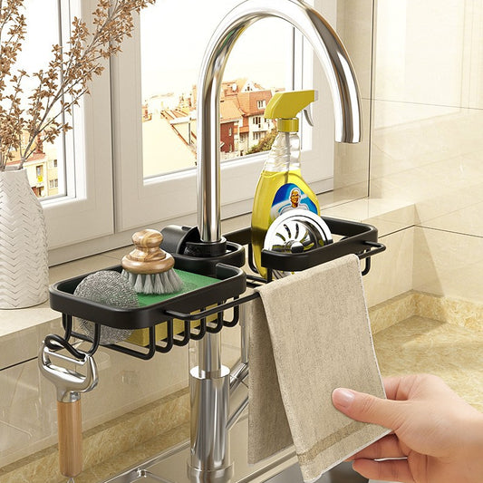 Kitchen faucet shelf