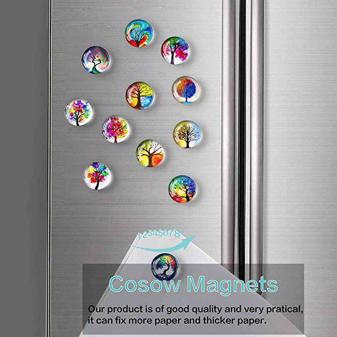 Colorful Tree of Life Series Crystal Glass Refrigerator Stickers (12pcs/set)