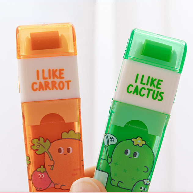 Cartoon carrot pattern roller eraser (colour random)