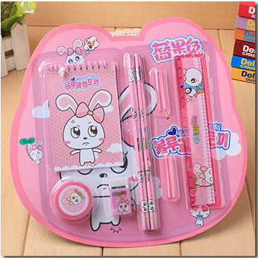 Cartoon 8 in 1 School Stationery Set