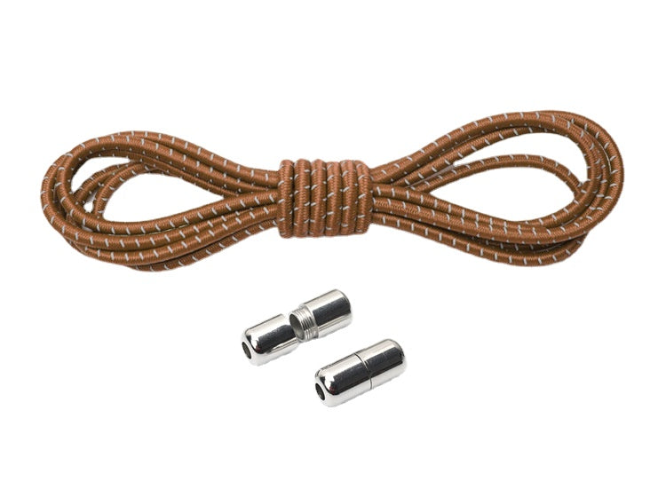 No-tie metal capsule round bar elastic elastic shoelaces