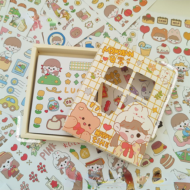 Lovely booklet stickers 50 sheets/box（800pcs）