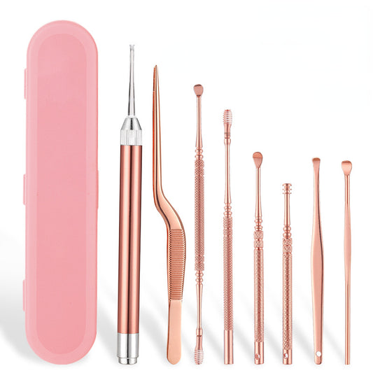 Rose gold luminous ear spoon set