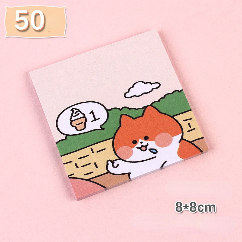 50 sheets/book of cartoon sticky notes