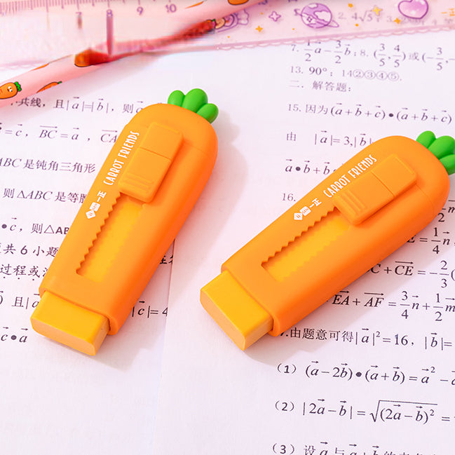 Carrot Push-Pull Pencil Eraser