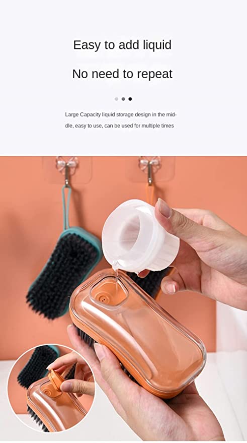 Soft bristle multifunctional plus liquid cleaning brush