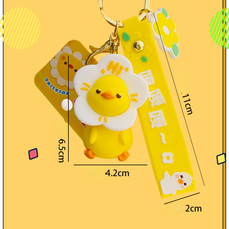 Sunflower duckling series of cute creative keychain charm