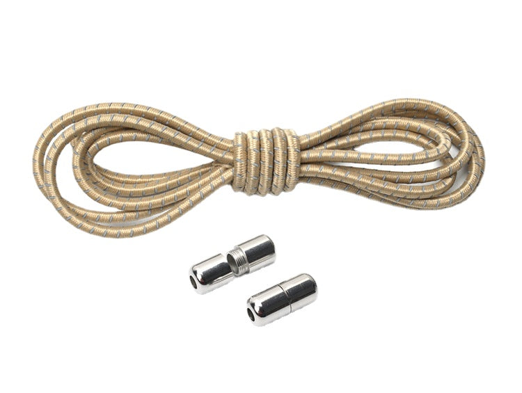 No-tie metal capsule round bar elastic elastic shoelaces