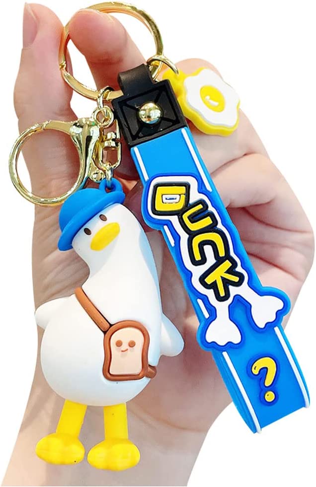 Creative funny novelty crooked head duck key chain