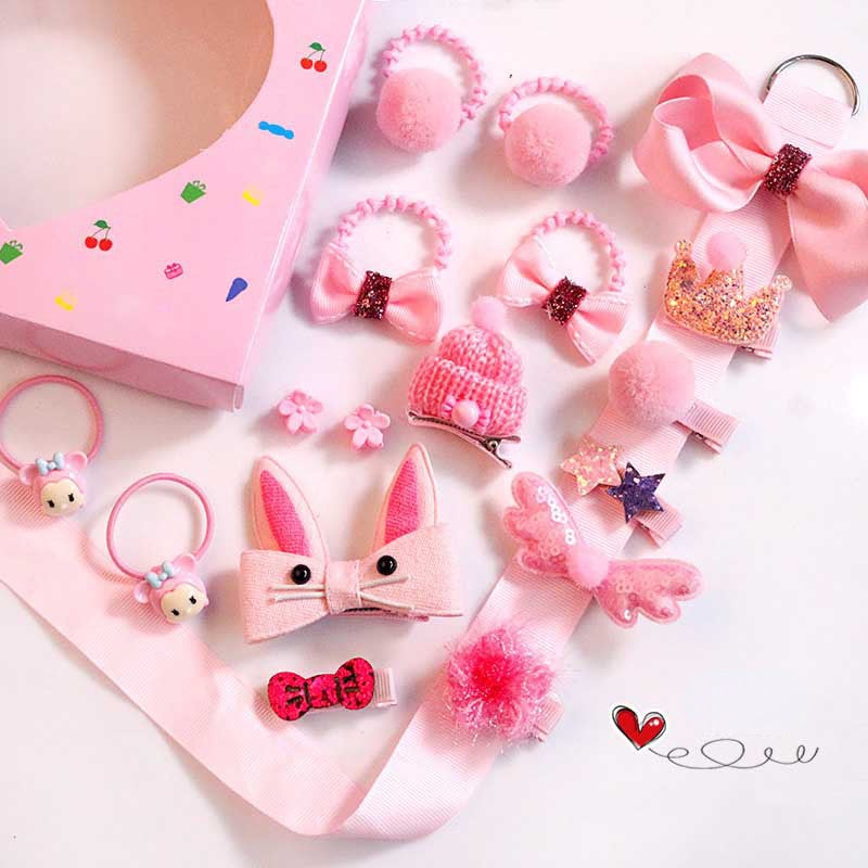 Boxed cute little girl hair card set（18pcs）