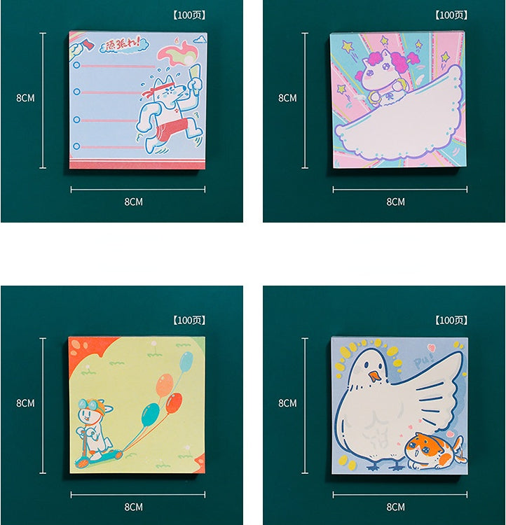 Cute cartoon sticky notes 100 sheets/book