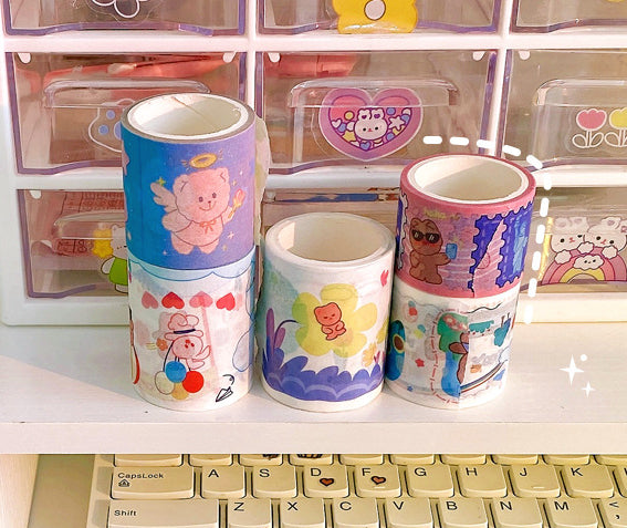 Cute cartoon stickers roll 5 cm x 300 cm