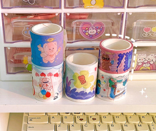 Cute cartoon stickers roll 5 cm x 300 cm