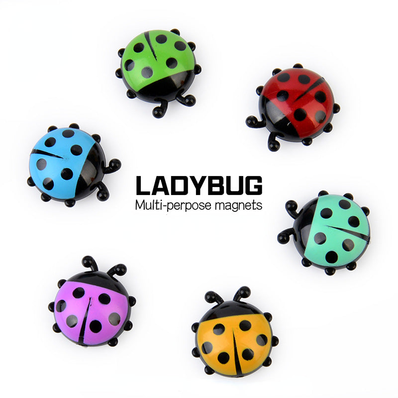 Creative plastic ladybug refrigerator stickers (6 colors / set)