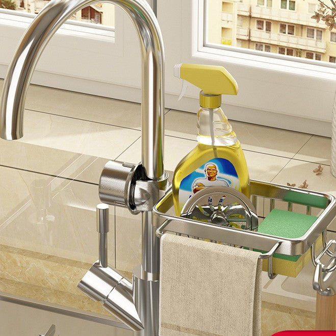 Kitchen faucet shelf