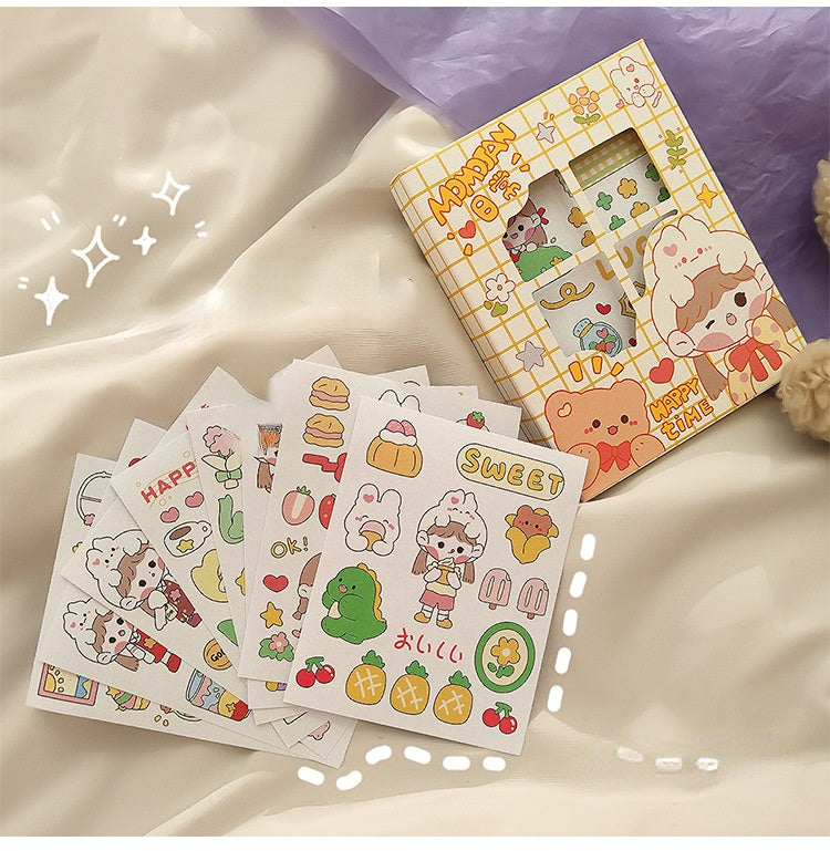 Lovely booklet stickers 50 sheets/box（800pcs）