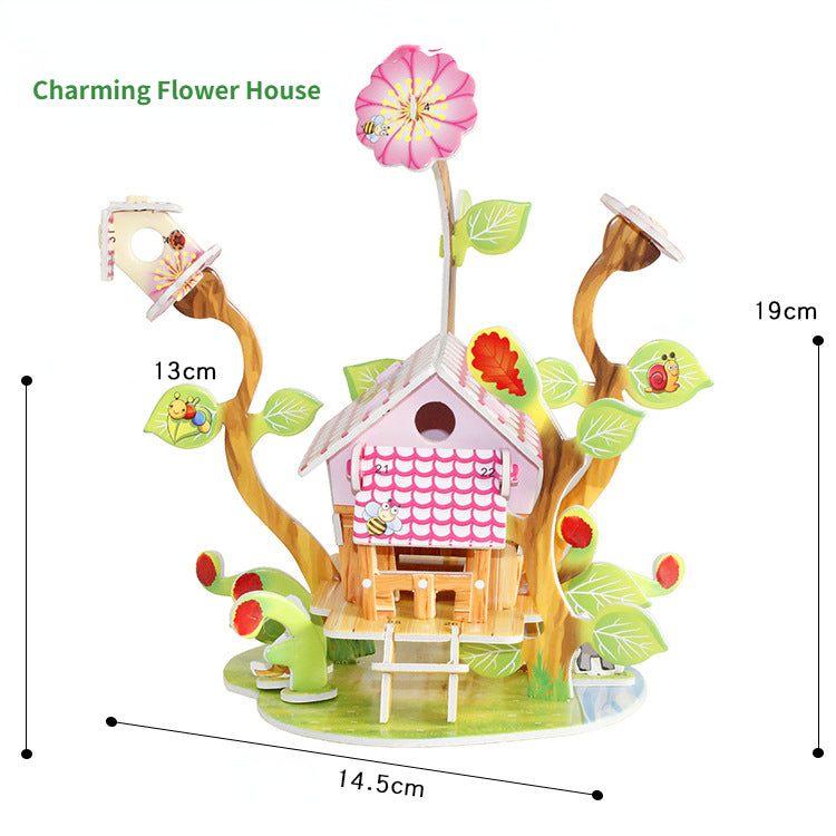 Children's cartoon 3D paper  building puzzle