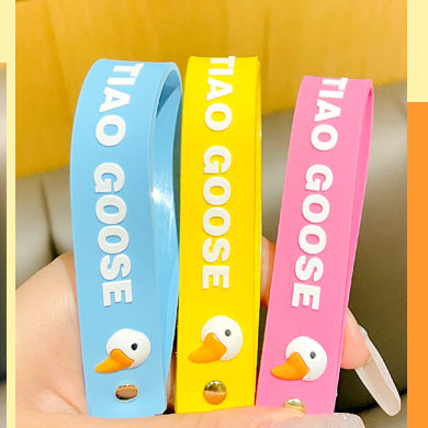 Cute cartoon goose keychain