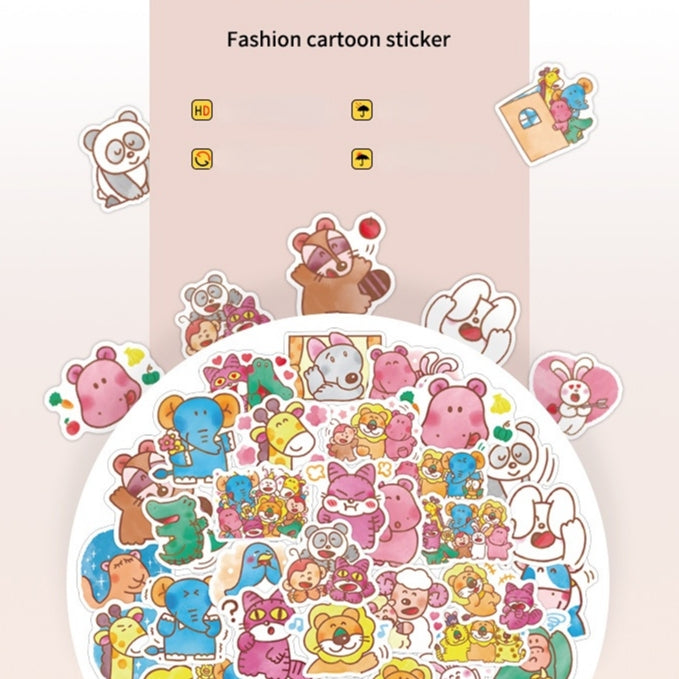 Cartoon Doodle Animal Stickers (40pcs)