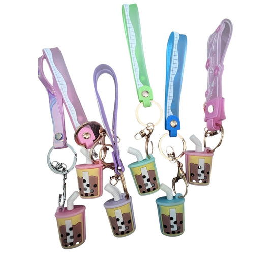 Candy coloured milk tea simulation drink key chain