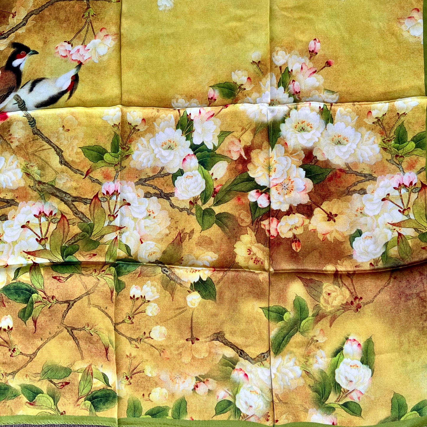 Chinese digital printing oil painting silk scarf