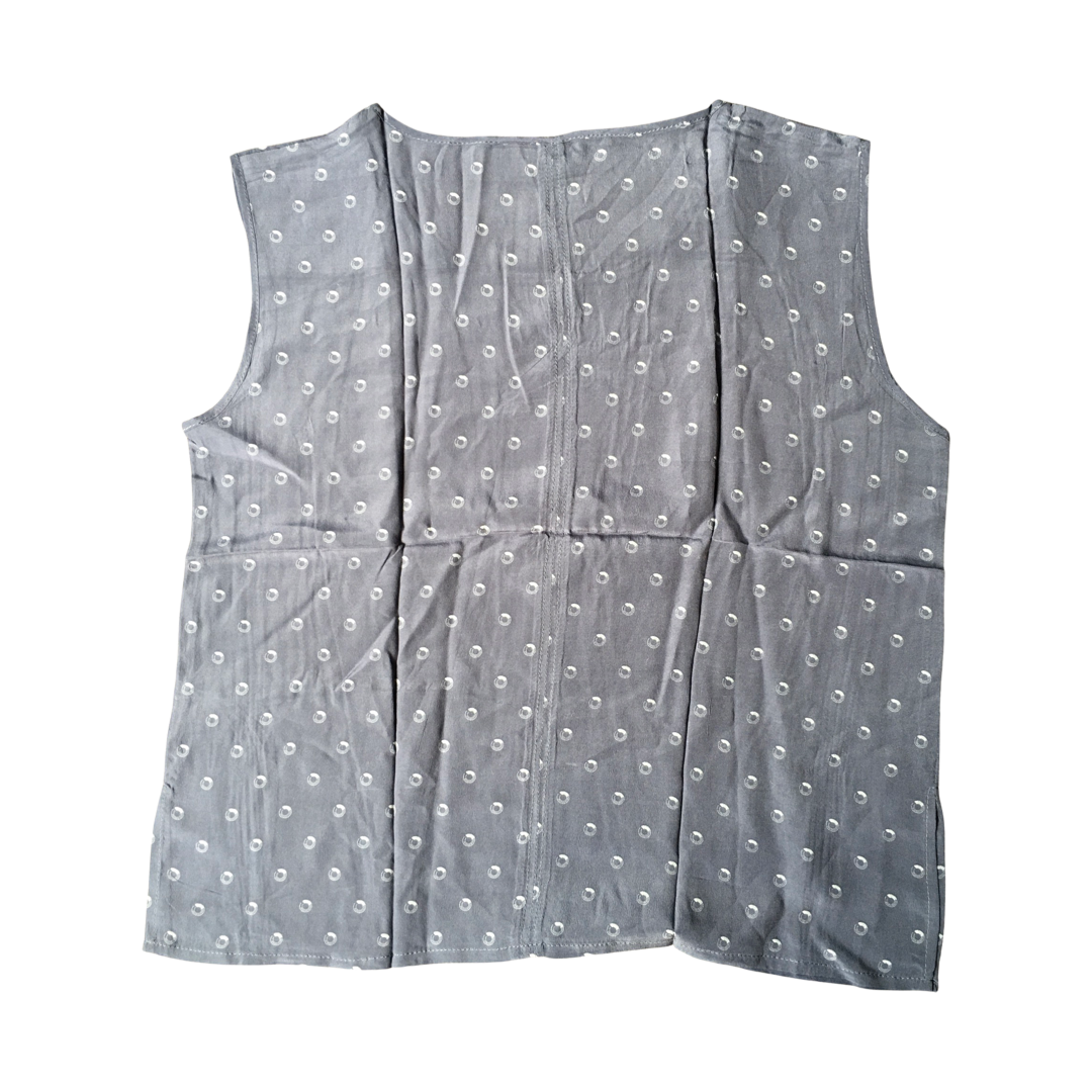 Grey sleeveless silk undershirt