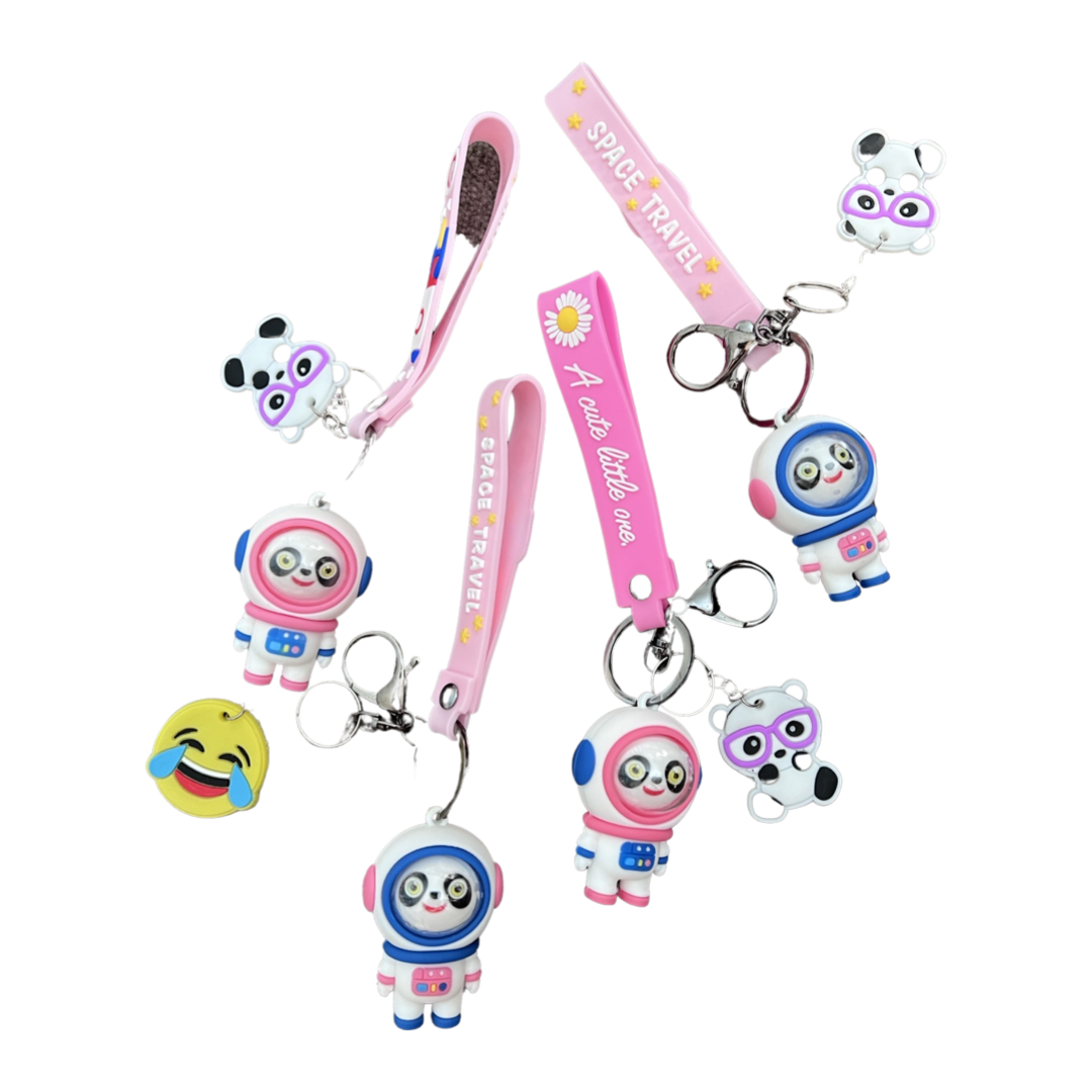 Panda doll astronaut key chain