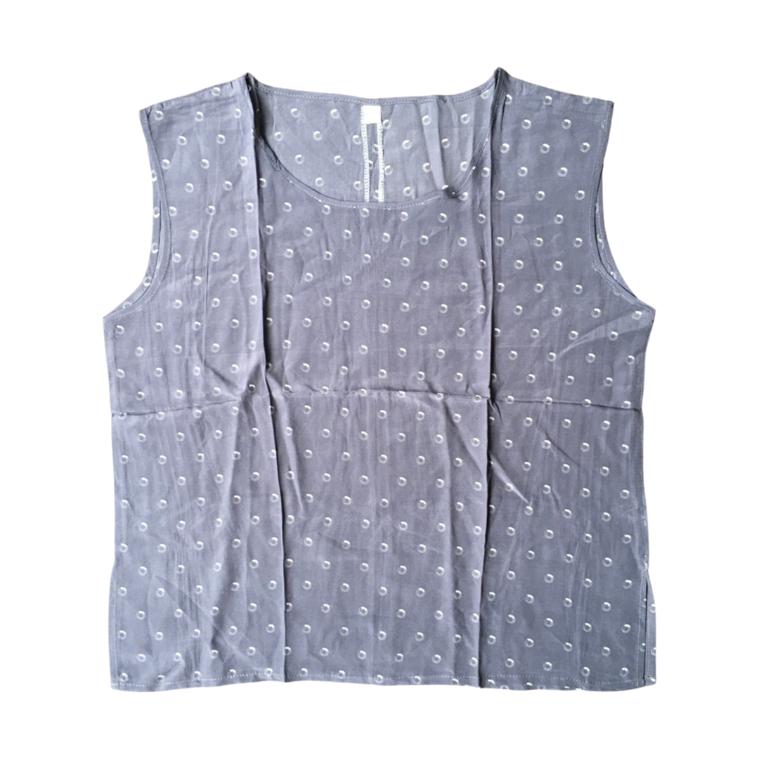 Grey sleeveless silk undershirt