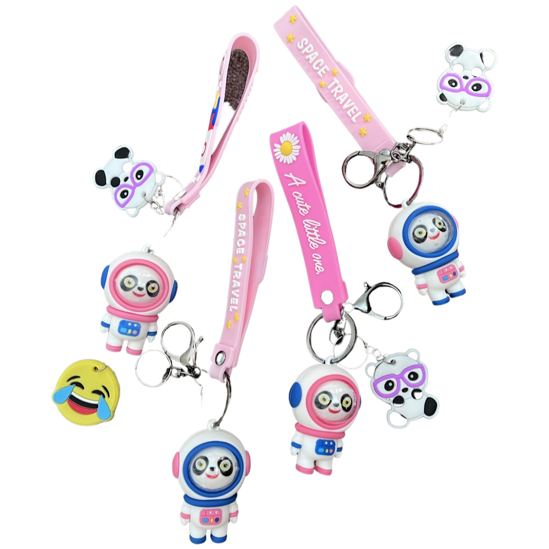 Panda doll astronaut key chain