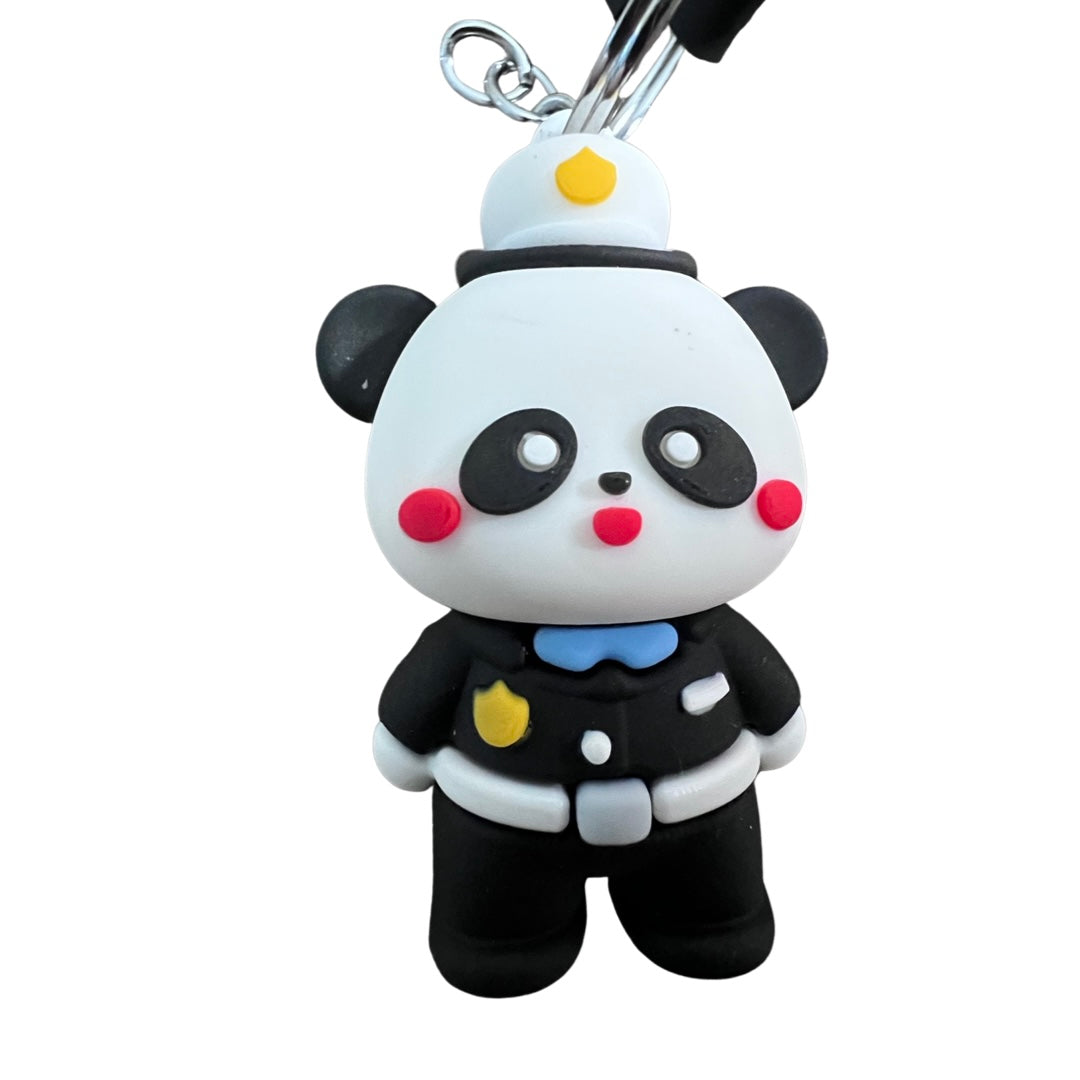 Cartoon Panda Police Key Chain