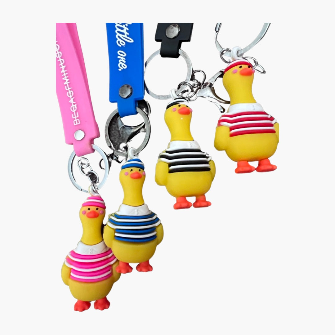 Cartoon cute yellow duck key chain