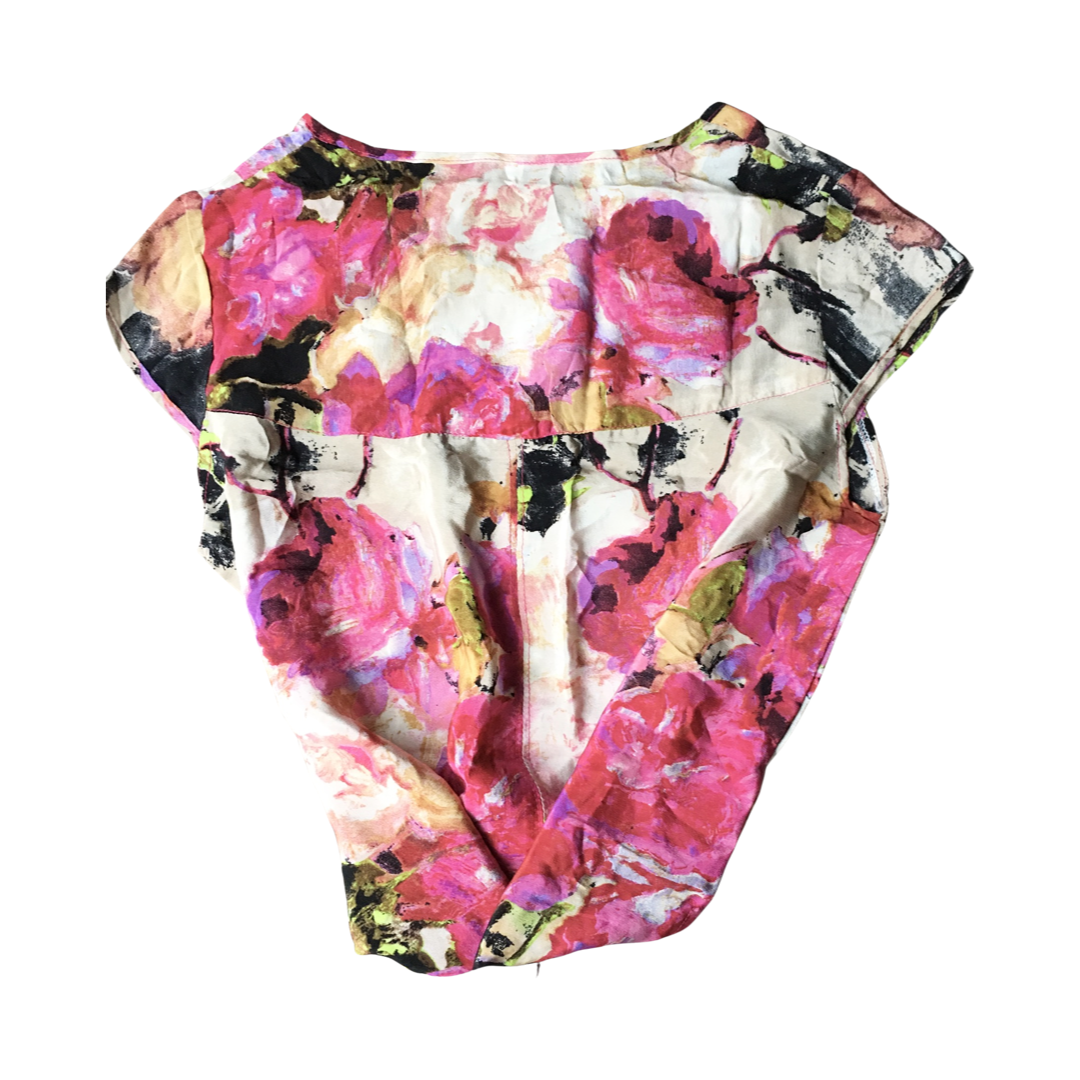 Silk floral T-shirt