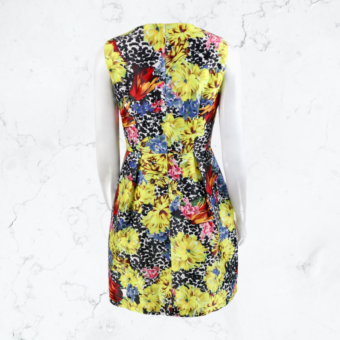 Literary print high waist  dress