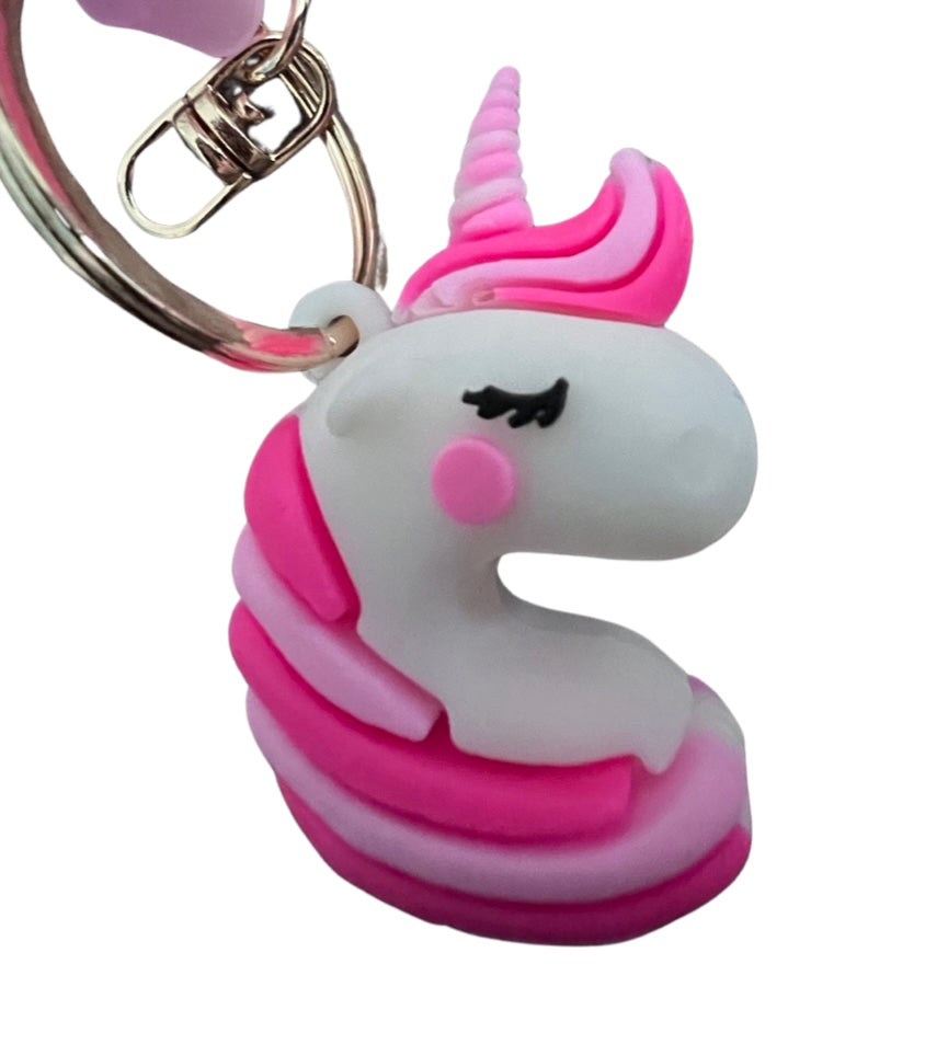 Little pink unicorn key chain