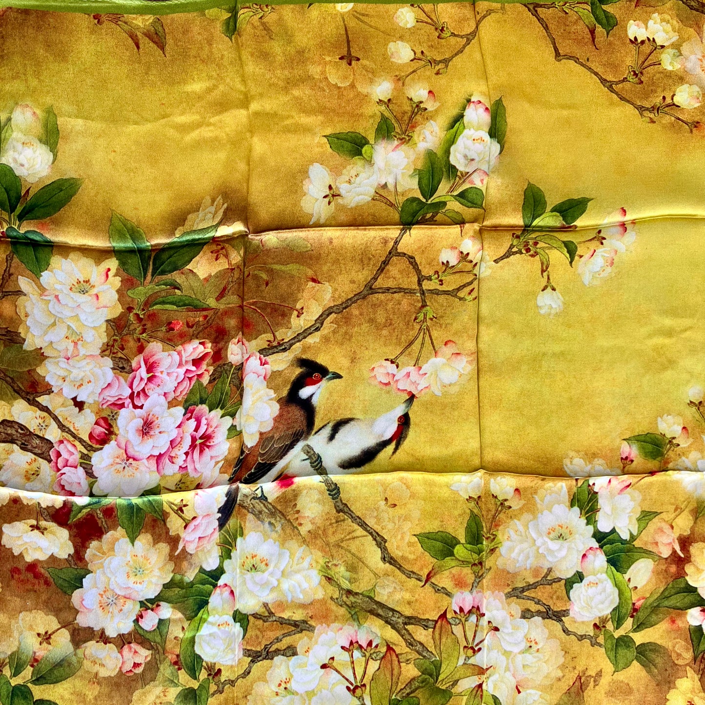 Chinese digital printing oil painting silk scarf