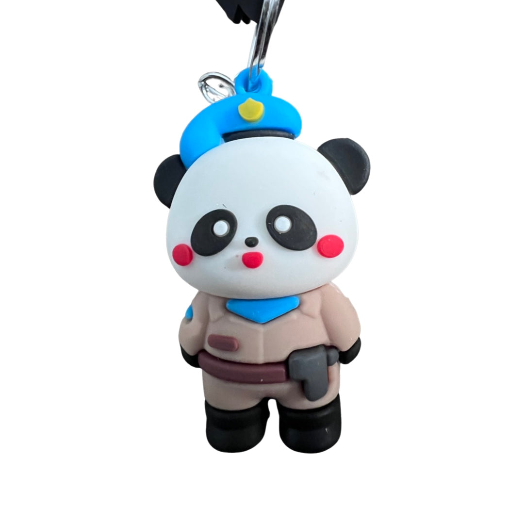 Cartoon Panda Police Key Chain