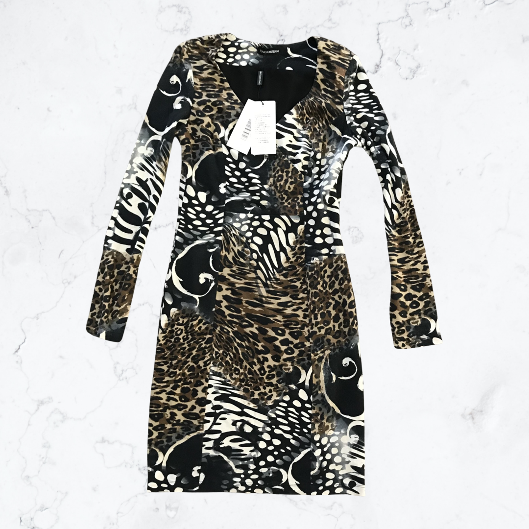 Women's fashion cotton leopard print dress