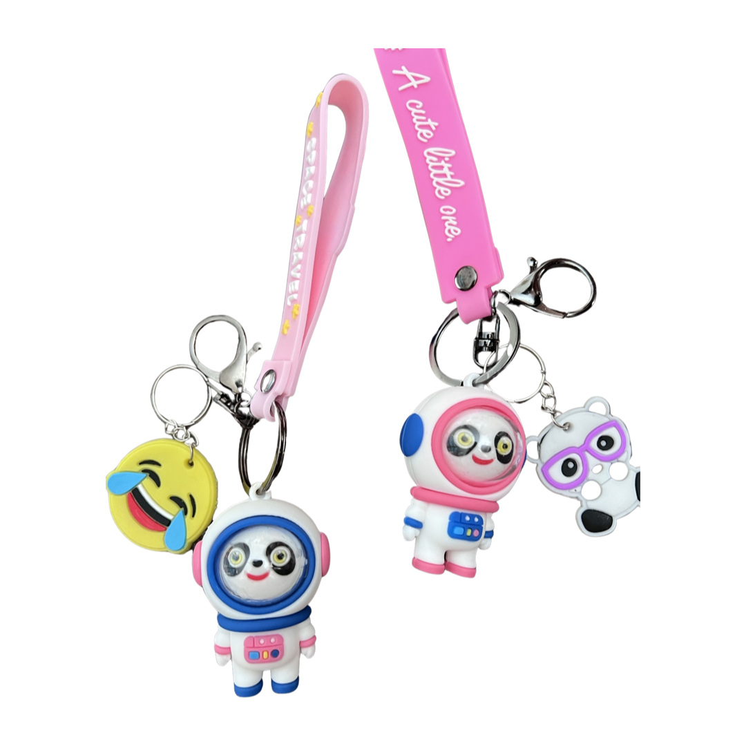 Panda doll astronaut key chain