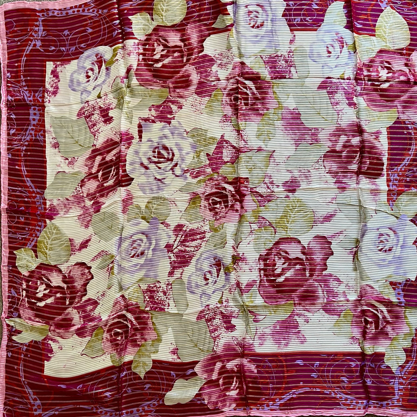 Dark red rose large square scarf