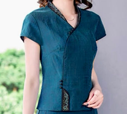 Turtle Crackle Shannon Yarn Blue Suit Dress