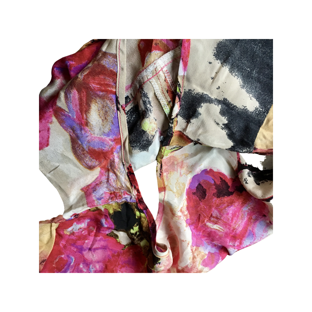 Silk floral T-shirt