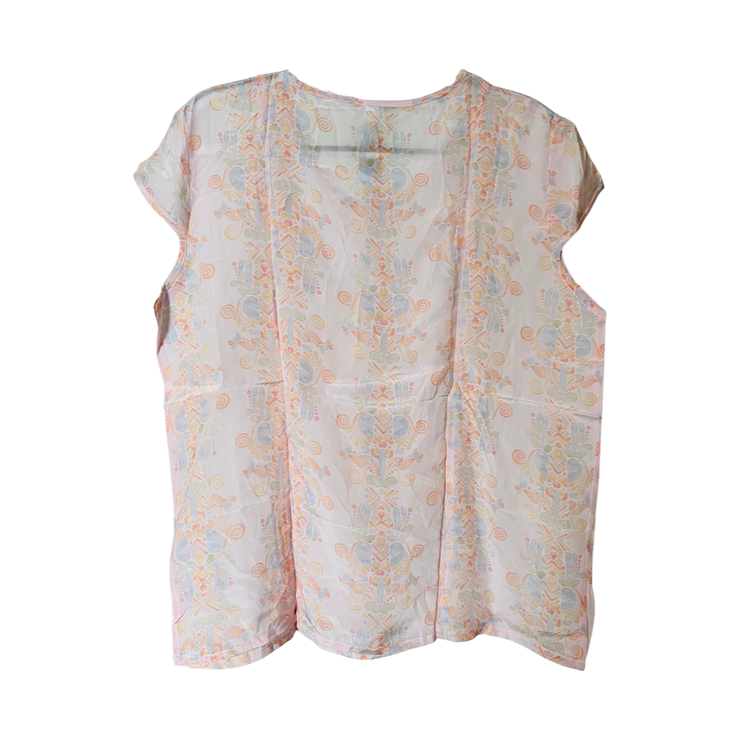 Light crush flower short-sleeved T-shirt