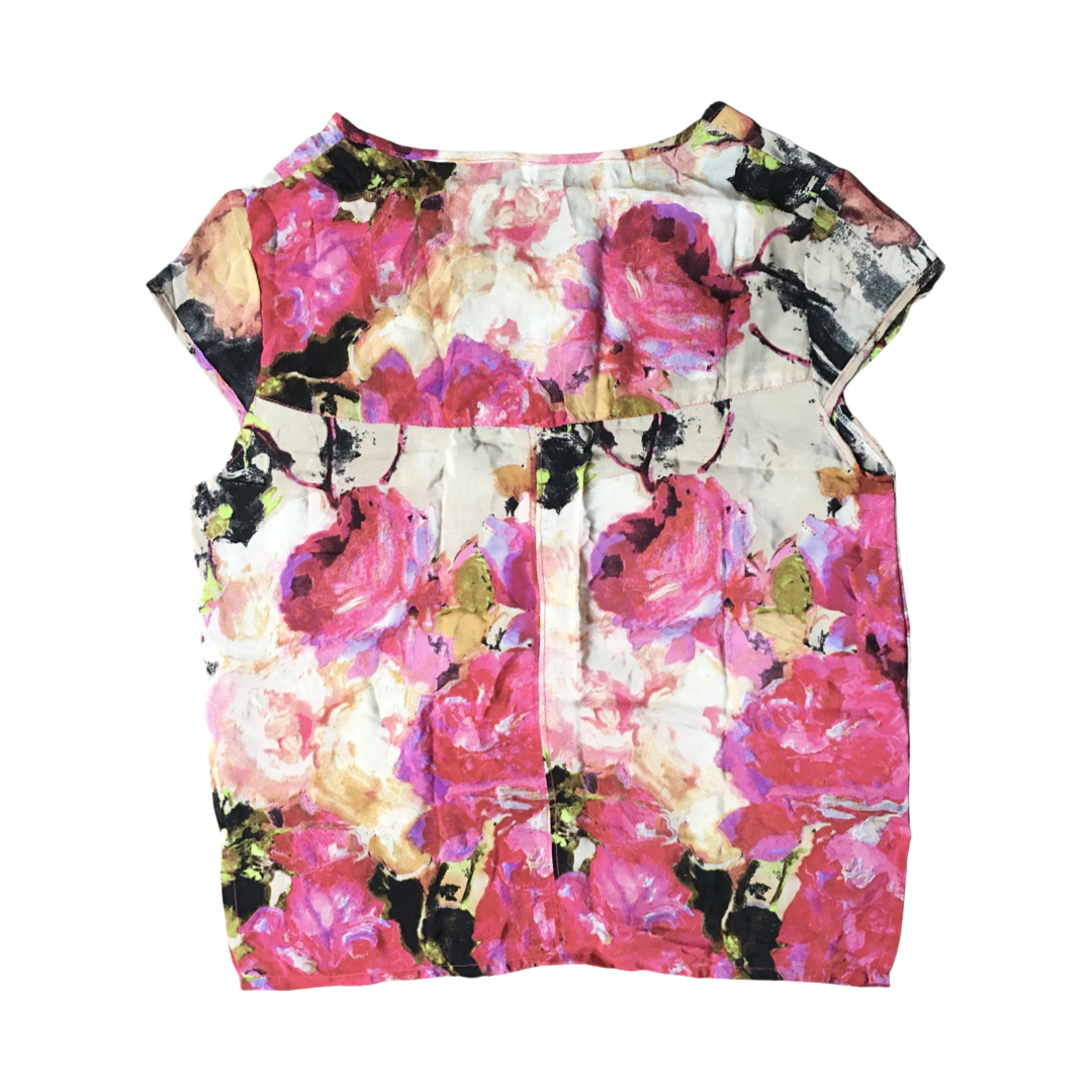 Silk floral T-shirt