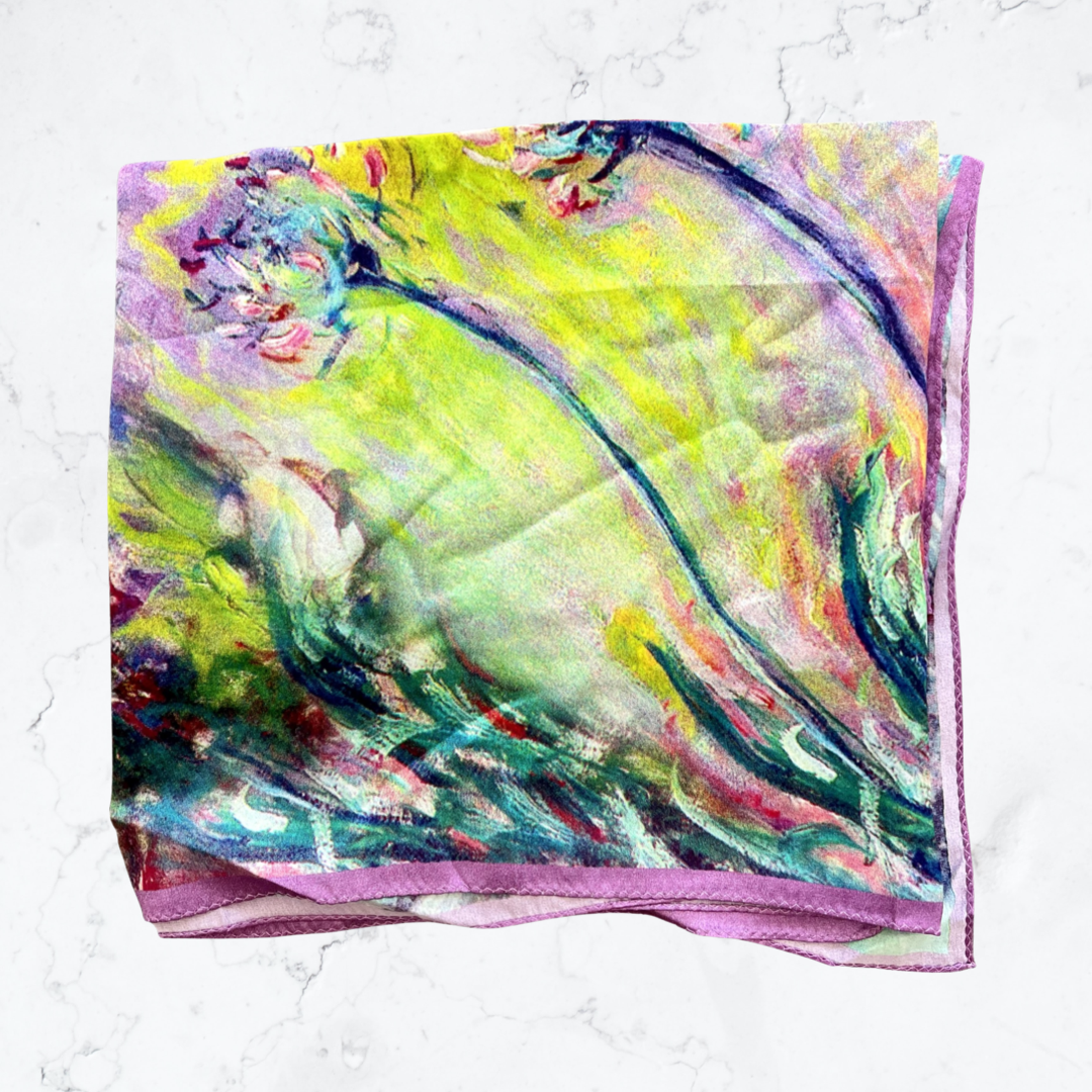 Printed oil painting large square scarf