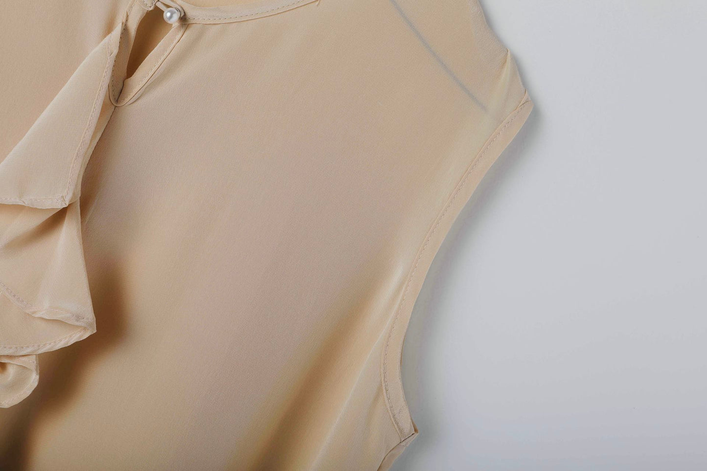 Light brown color silk satin sleeveless undershirt