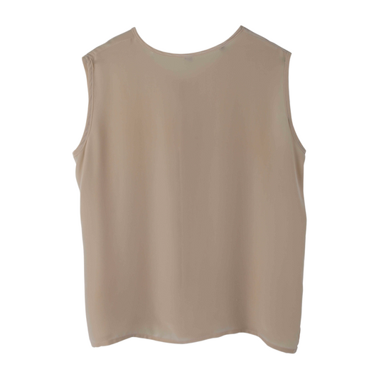 Light brown color silk satin sleeveless undershirt