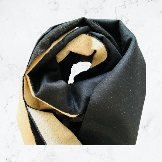 Black and white silk scarf