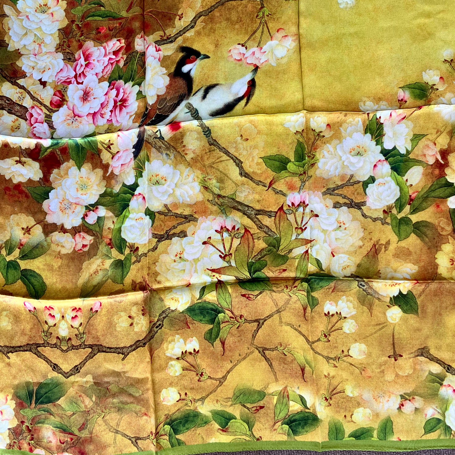 Chinese digital printing oil painting silk scarf