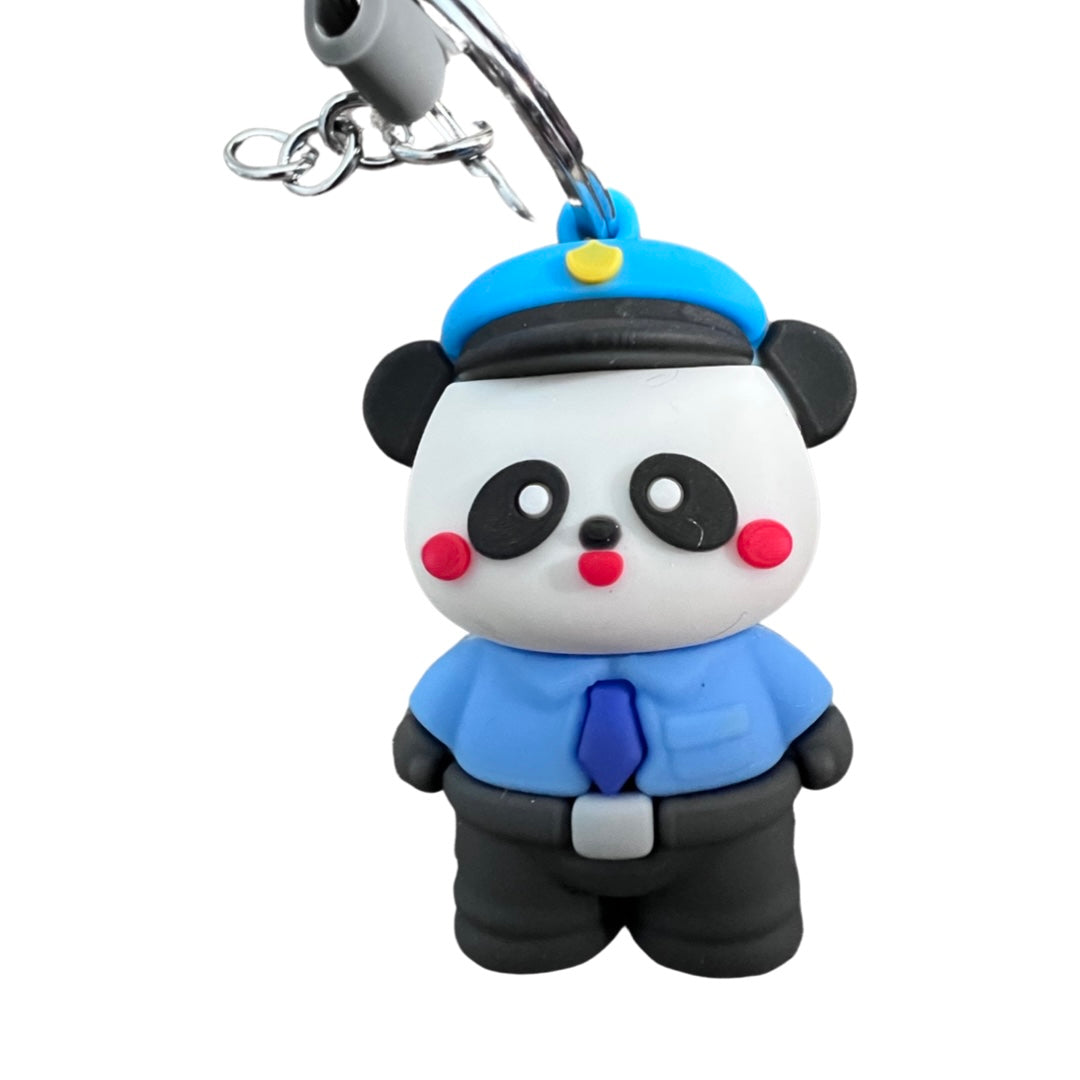 Cartoon Panda Police Key Chain